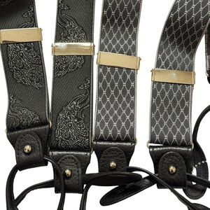 British Belt Company Suspenders Bundle of 2 Mens Paisley Diamond OS bv